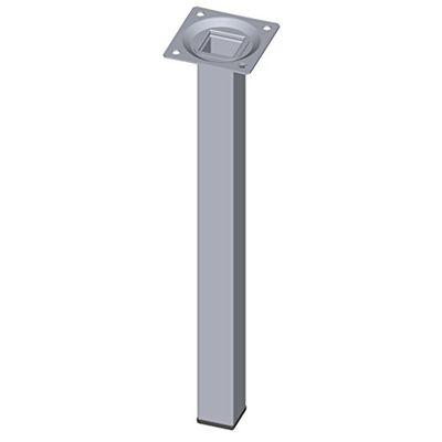 Element System 11101-00015, Pernas para móveis com base para aparafusar, tubo de aço quadrado