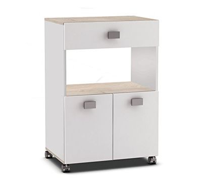 13Casa – Oldani 2 dressoir. Dim. 60 x 41,2 x 90H cm. nobilitato. Wit + acacia.