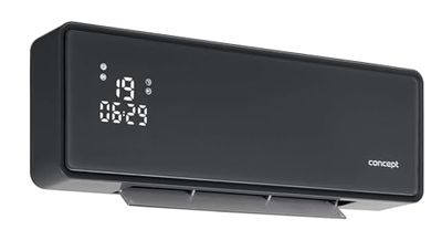 Concept QH4100 Elektrische radiator, keramische verwarming, 2 instellingen: 1000 en 2000 W, wandmontage, app-bediening, afstandsbediening, led-display met temperatuurweergave, timer, grijs