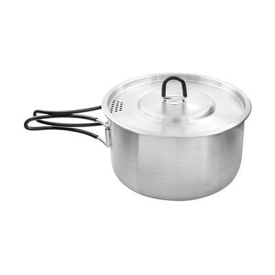 Tatonka Kettle II garnek do gotowania na świeżym powietrzu, 1,6 l, ze stali nierdzewnej, ze skalą objętości, z pokrywką z funkcją sitka, 1,6 litra, Ø 17,5 x 9,0 cm, srebrny