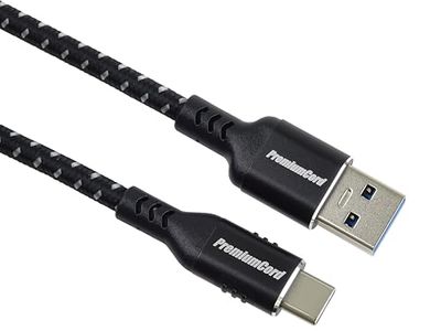 PremiumCord Câble de Connexion USB 3.2 Gen 1, Câble de Données Superspeed ​​​​Jusqu'à 5 Gbit/s, Câble de Charge Jusqu'à 3A, Puissance 60 W, PD 3.0 / QC 4.0, USB A vers USB C, Noir, Longueur 3 m