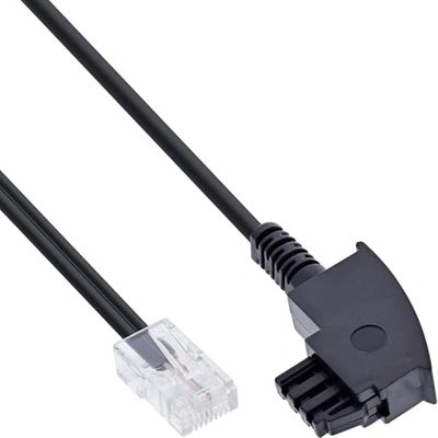 InLine 18525 kabel voor DSL-router, TAE-F stekker naar RJ45 8P2C, 25m zwart