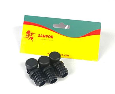 Sanfor Binnenschaal, bescherming voor voeten en slangen, 18 mm, steunstokken, vloerbescherming, antislip, hechtend, zwart, 12 stuks