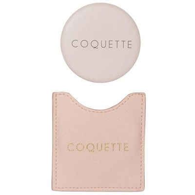 DRAEGER PARIS 1886 - Miroir de Poche Rond Coquette avec Étui Rose - Accessoire Maquillage Femme Portable - Cadeau Personnalisé Anniversaire et Toutes Occasions - 8,5 x 8 cm - Élégant et Pratique