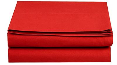 Elegant Comfort Premium Hotel Quality 1-Piece Flat Sheet, Luxury & Softest 1500 Thread Count Egyptian Quality Bedding Flat Sheet, Wrinkle, Stain and Fade Resistant, Full, Red