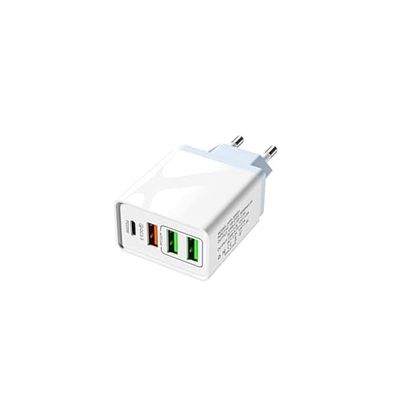 Cargador USB-C 40W con Enchufe para Carga rápida. Compatible con iPhone 15, 14, 13, 12, 11 Pro MAX, SE 2020, XS, X, 8, 7, 6, iPad y Samsung. Incluye 4 Puertos USB y Adaptador de Pared.
