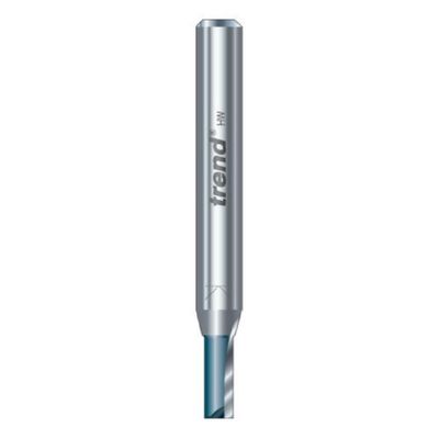 Trend CraftPro - Broca de corte recto de dos flautas, vástago de 1/4 pulgadas, diámetro de corte de 4,8 mm y longitud de corte de 11,1 mm, punta de carburo de tungsteno, C003X1/4TC