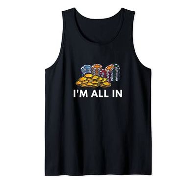 Hombre Funny Poker Playing Cards I'm All In Design Poker Camiseta sin Mangas
