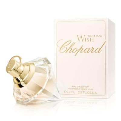 Chopard Brilliant Wish 75 ml – Eau de Parfum pour Femme – Fragrance Florale Fraiche – Notes Pétillantes de Baies Roses, de Jasmin Étoilé et de Feuilles de Violette – Flacon en Verre Transparent