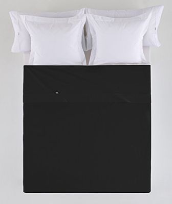Sábana SABANA ENCIMERA color negro - Cama de 150/160 50% algodón / 50% poliéster - 144 hilos
