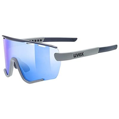 Uvex sportstyle 236 Set, occhiali sportivi unisex, privo di appannamenti, incl. lenti intercambiabili, rhino deep space matt/blue, one size