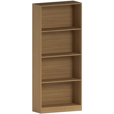 Vida Designs Cambridge - Estantes grandes de 4 níveis, de madeira de carvalho, unidade de armazenamento para escritório, sala de estar, 140 x 60 x 24 cm