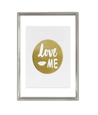 Inov8 Framing Tarnish Resistant Silver Designer Floating Picture Frame with Thin Bead Edge Design for 3.5x5inch (9x13cm) Photo