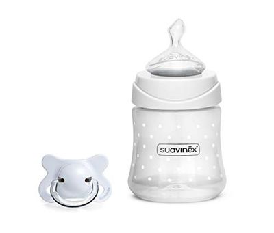 Suavinex 305912 zestaw do karmienia i smoczka - 2/4 miesięcy - 70 g, biały