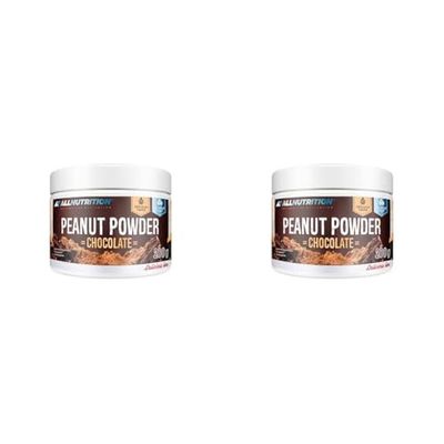 ALLNUTRITION Polvere di Arachidi Senza Zucchero - Crema di Arachidi Senza Zucchero con il 50% di Proteine - Senza Olio di Palma - Vegan e Keto Friendly - 200g Cioccolato (Confezione da 2)