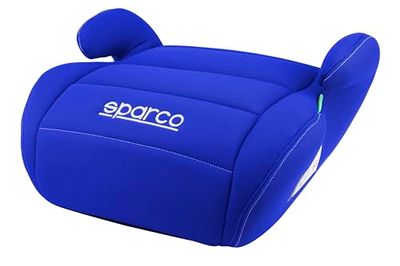 Sparco Child Car Seat Booster Blue i-Size for Boys and Girls. Approved ECE R129/03 125-150 cm. with 3 cm Washable Cover. Made of High Resistance ABS