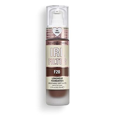 Makeup Revolution, IRL Filter Longwear Foundation, Medium to Full Coverage, F20, 23ml