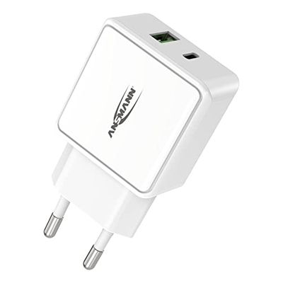 Ansmann HomeCharger HC218PD USB-oplader 18 W Thuis Uitgangsstroom (max.) 3000 mA Aantal uitgangen: 2 x USB 2.0 bus A, U