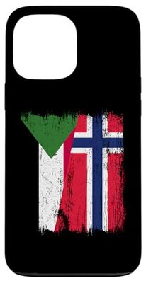 Sudán Noruega Media bandera ascendencia noruega sudanesa Carcasa para iPhone 13 Pro Max