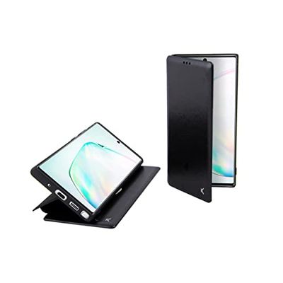 KSIX smart your tech Flip Case for Galaxy Note 10 Plus, Semi-Rigid, Standing, Black
