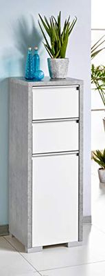 Schildmeyer Bello 140909 - Armadietto, 34,5 x 33 x 97 cm, grigio pietra/bianco lucido