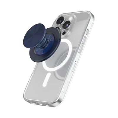 PopSockets PopGrip for MagSafe, Magnetic Phone Grip & Stand, Swappable Top, Secure Grip for iPhone MagSafe Cases, Kickstand for Hands-Free Viewing, Wireless Charging Compatible - French Navy