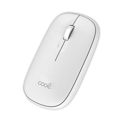 Souris sans Fil Cool Slim silencieuse 2 en 1 (Bluetooth + Adap. USB) Blanche