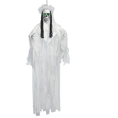 Boland 73093 - Horror Bruid, 160 cm, hangdecoratie voor Halloween met licht, incl. batterijen, Halloween decoratie, horrordecoratie voor themafeest