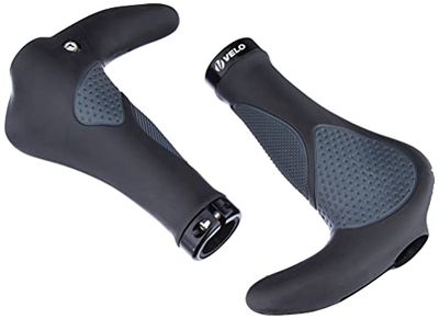 VELO 410461 Alça de bicicleta, unissexo-adulto, preto/cinzento, 138 mm