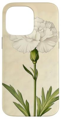 Carnation Floral Vintage Scientific Illustration Flower Case for iPhone 14 Pro Max