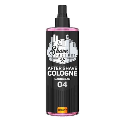 The Shave Factory Aftershave Cologne for Men – Caribbean 400ml – Vibrant, Citrus and Woody with a Long-Lasting, Refreshing Aroma – Soothes Irritation, Refreshes the Skin