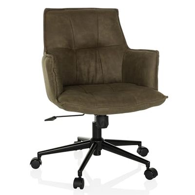 hjh LIVING Homeoffice krzesło tapicerowane SOLAO Life krzesło do biurka krzesło obrotowe z regulacją wysokości, obicie materiałowe zielone