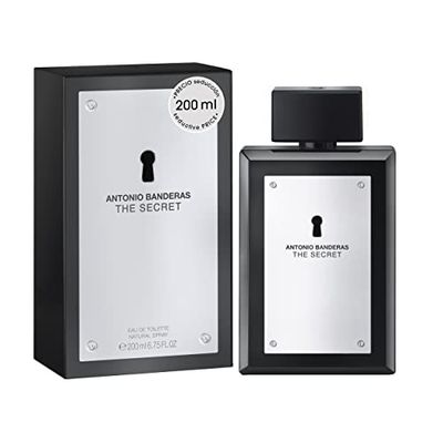 Banderas Perfumes - The Secret - Eau de Toilette for Men - Long Lasting - Elegant, Dynamic and Masculine Fragance - Fruity and Leather Notes - Ideal for Day Wear - 200ml