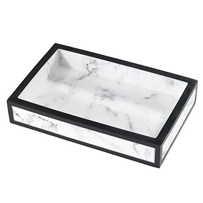 Avanti Linens Jasper Collection Porte-Savon en résine Blanc/Noir