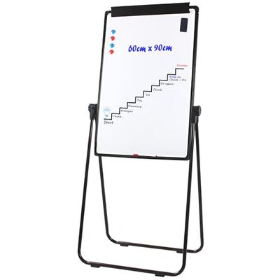 TUKA-i-AKUT Lavagna Bianca Magnetica Cavalletto, 90X60cm Lavagne Magnetica Cavalletto Treppiedi Lavagna a Fogli Mobili, Pieghevole, Regolabile in Altezza, Scrivibile Cancellabile, Nero TKD8711