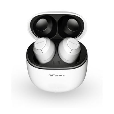 HiFuture OlymBuds3 - Auricolari wireless Comfort Fit, fino a 25 ore di riproduzione, impermeabilità IPX5, vestibilità comoda, driver da 6 mm, bassi potenti, peso leggero, controlli Smart Touch