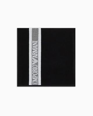 EMPORIO ARMANI Towel Beachwear Toalla DE Playa, Negro, Talla única Unisex Adulto