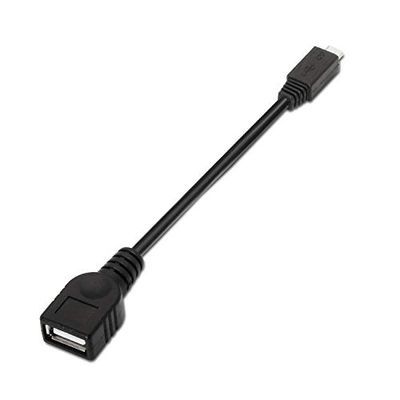 AISENS Cable USB OTG Tipo MICROB Macho-Tipo A HEMBRA15CMNEGRO