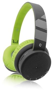 ALIGATOR AZAH02GN - Cuffie wireless Bluetooth over-ear con microfono integrato, Bluetooth JL 5.0, slot per schede microSD e radio FM con design a colori divertente, colore verde