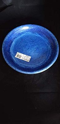 SOTTOVASO IN CERAMICA BLU, DIAMETRO CM. 35 DIPINTO A MANO MADE IN ITALY ADATTO PER UN VASO CON BASE DIAMETRO 24 GIARDINAGGIO VASI TERRACOTTA COTTO