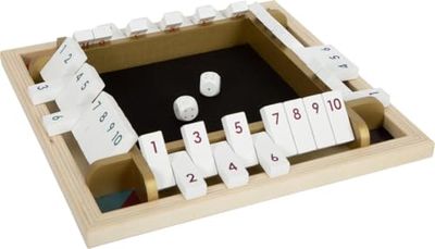 small foot Gioco di dadi Shut the Box "Gold Edition", gioco di società per tutta la famiglia, dai 6 anni, 12364