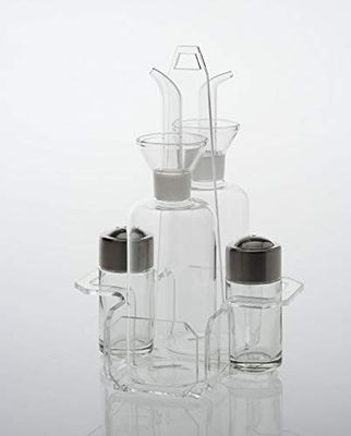 Agplex - Menage con spargi sale e pepe modello Musa in vetro acrilico e borosilicato