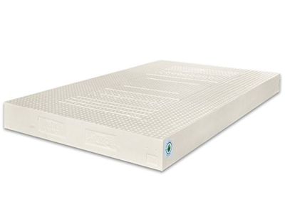 Marcapiuma matras voor Frans bed van latex, 120 x 205 x 18 cm, hoogte 18 cm, van 100% latex, middel/zacht, 7 zones met aloë vera-overtrek afneembaar antibacterieel, 100% Made in Italy