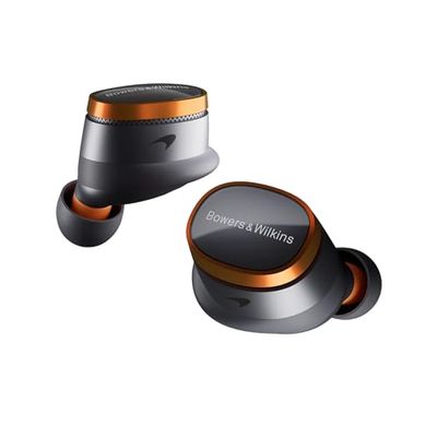 Bowers & Wilkins Pi8 McLaren Edition, Flagship trådlösa brusreducerande öronproppar med Bluetooth 5.4, snabbladdning, multipunkt och inbyggda mikrofoner
