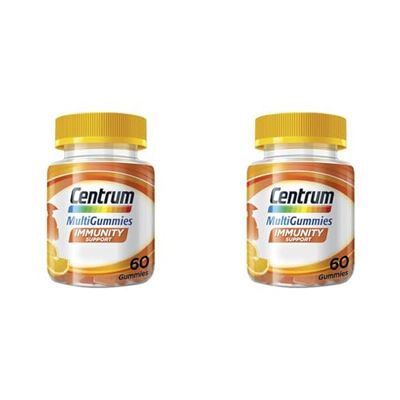 Centrum Multigummies Immunity Support Orange, 60 Gummies (Packaging May Vary) (Pack of 2)
