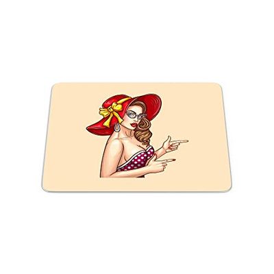 Bonamaison, Pop Art Digital Print Rectangle Mouse Mat, Non-slip Base, Office and Home, Size: 22x18cm