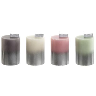 VELA CERA 7X7X10 329GR DIFUMINADO 4 SURT.
