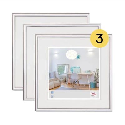 walther design Cadre photo walther design argent 30 x 30 cm lot de 3, cadre plastique New Lifestyle KV330S3