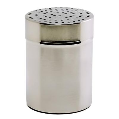 Genware 8004 Stainless Steel Small Shaker with Plastic Cap, Silver, 2 mm Hole