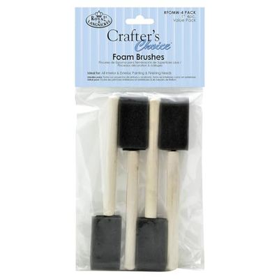 Royal & Langnickel Crafter's Choice 4 cepillos de Espuma de 1 Pulgada | RFOMW-4PACK